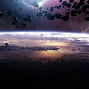 Campo di Asteroidi sopra la Terra