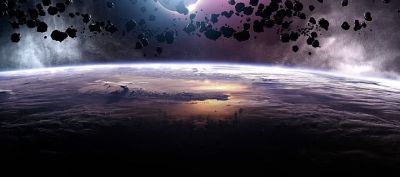 Campo di Asteroidi sopra la Terra