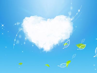 Nuvola a Forma di Cuore nel Cielo Blu - wallpaper preview