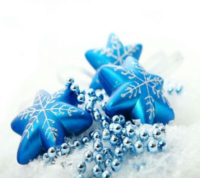 Decorazioni Natalizie a Fiocco di Neve Blu - wallpaper preview
