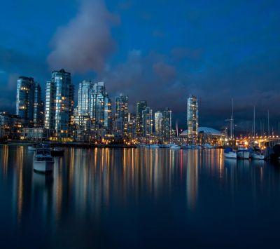 Vancouver Skyline di Notte