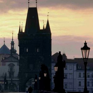 Ponte Carlo di Praga al Tramonto