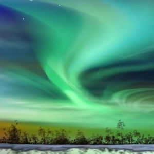 Paesaggio dell'Aurora Boreale