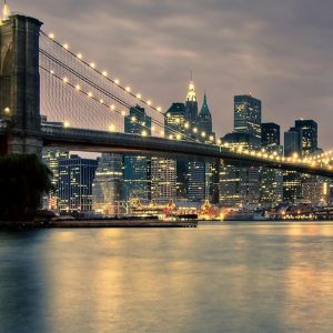 Ponte di Brooklyn al Crepuscolo