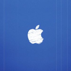 Logo Apple su Sfondo Blu