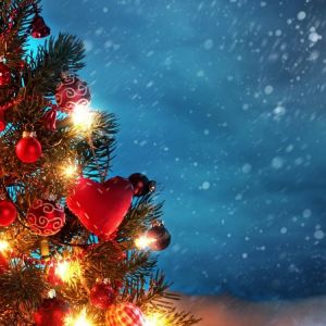 Albero di Natale con neve