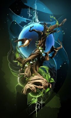 Arte Surreale di Albero e Luna - wallpaper preview