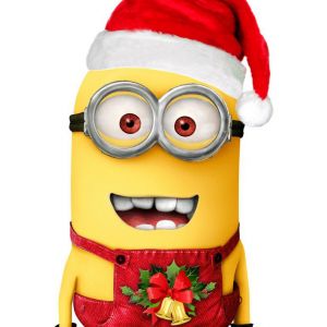 Minion Festoso con Cappello di Babbo Natale