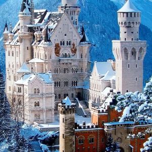 Castello di Neuschwanstein in Inverno
