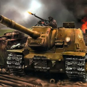 Scena di Battaglia con Carro Armato