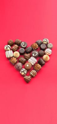 Collezione di cioccolatini a forma di cuore - wallpaper preview