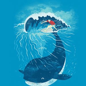 Illustrazione di Balena e Onda