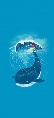 Illustrazione di Balena e Onda - wallpaper preview